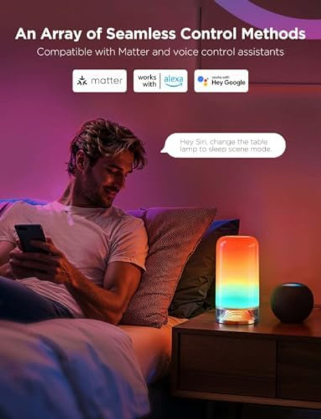 Govee Rgbic Smart Table Lamp 2 Touch Bedside Small Table Lamp Work With Matter Alexa Led Desk Lamp With 64 Scene Modes Color Changing Lamp For Bedroom Living Room Dimmable Night Light(Corded) Govee Rgbic Smart Table Lamp 2 Touch Bedside Small Table Lamp Work With Matter Alexa Led Desk Lamp With 64 Scene Modes Color Changing Lamp For Bedroom Living Room Dimmable Night Light(Corded)