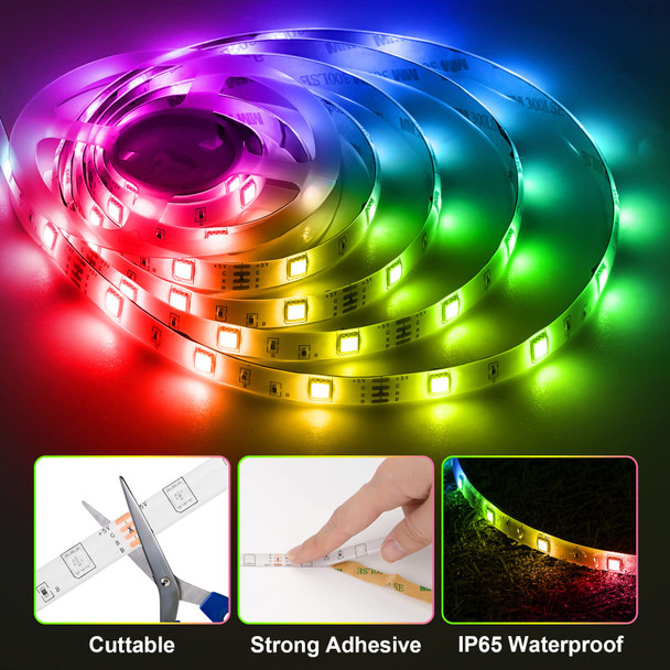 Houhui Led Strip Lights For Tv 9.8Ft Rgb Led Lights For 32-50In Tv Behind App Control Music Sync Strip Lights Ip65 Waterproof With Remote Usb Led Strips Bias Lighting For Bedroom Pc Monitor Desk Houhui Led Strip Lights For Tv 9.8Ft Rgb Led Lights For 32-50In Tv Behind App Control Music Sync Strip Lights Ip65 Waterproof With Remote Usb Led Strips Bias Lighting For Bedroom Pc Monitor Desk