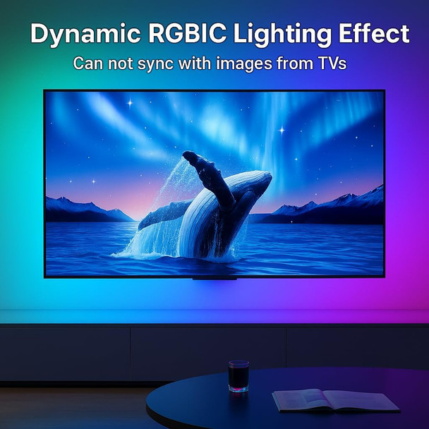 Inshareplus Smart Tv Led Backlight Flowing Color Changing Light Strip12.4Ft Tv Lights Behind 45-60In Monitor Works With Alexa And Google Music Sync Wifi And App Control Led Lights For Gaming Room Decor Inshareplus Smart Tv Led Backlight Flowing Color Changing Light Strip12.4Ft Tv Lights Behind 45-60In Monitor Works With Alexa And Google Music Sync Wifi And App Control Led Lights For Gaming Room Decor