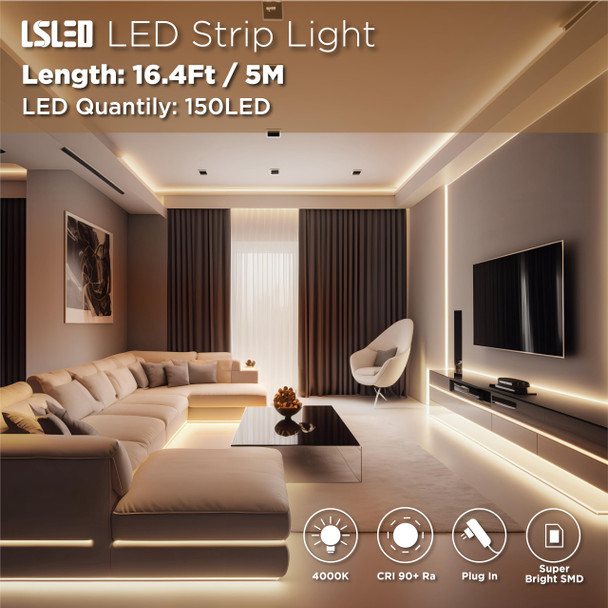 L5L3D Led Strip Lights 16.4Ft / 5M Rgb Light Strip With Remote & Power Supply Pu Coating Etl 12V Dc Adapter Color Changing Strip Lights For Bedroom Kitchen Monitor Tv Home Decor L5L3D Led Strip Lights 16.4Ft / 5M Rgb Light Strip With Remote & Power Supply Pu Coating Etl 12V Dc Adapter Color Changing Strip Lights For Bedroom Kitchen Monitor Tv Home Decor