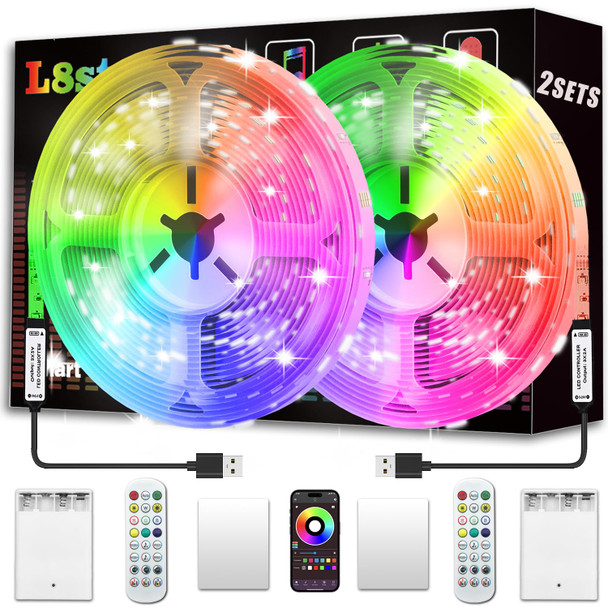 L8Star 20Ft Battery Powered Led Strip6M Battery Operated Color Changing Lights Music Sync App Remote Control Rgb Usb Led Lights For Tv Party Room Decoration (20Ft) L8Star 20Ft Battery Powered Led Strip6M Battery Operated Color Changing Lights Music Sync App Remote Control Rgb Usb Led Lights For Tv Party Room Decoration (20Ft)