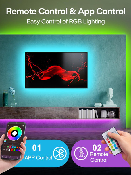 Ledagic Led Lights For Tv 20Ft Tv Backlight For 32-80 Inch Usb Light Strip With Remote App Control Rgb Strip Lights Music Sync Color Changing Led Lights For Bedroom Gaming Accessories Ledagic Led Lights For Tv 20Ft Tv Backlight For 32-80 Inch Usb Light Strip With Remote App Control Rgb Strip Lights Music Sync Color Changing Led Lights For Bedroom Gaming Accessories