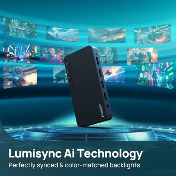 Linkind Tv Backlight Sync To Screen Hdmi Sync Box With Ai Lumisync Technology Supports 4K60Hz Cuttable Led Backlights Sync To Screen For 27-90 Inch Tvs Real-Time Syncing With Other Aidot Lights Linkind Tv Backlight Sync To Screen Hdmi Sync Box With Ai Lumisync Technology Supports 4K60Hz Cuttable Led Backlights Sync To Screen For 27-90 Inch Tvs Real-Time Syncing With Other Aidot Lights