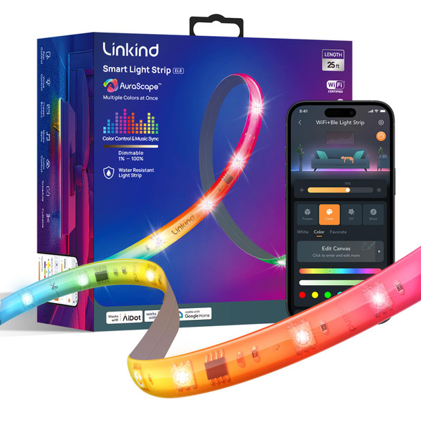 Linkind Led Strip Lights Rgb 10Ft Smart Light Strip Work With Alexa And Google Home App Control Music Sync Segmented Color Changing Led Lights For Bedroom Kitchen Linkind Led Strip Lights Rgb 10Ft Smart Light Strip Work With Alexa And Google Home App Control Music Sync Segmented Color Changing Led Lights For Bedroom Kitchen