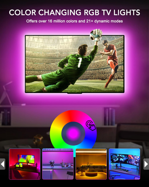 Maticod Led Lights For Tv 13.1Ft Tv Led Backlight For 32-43 Inch Bluetooth App Remote Control Music Sync Light Strip Lights For Bedroom Maticod Led Lights For Tv 13.1Ft Tv Led Backlight For 32-43 Inch Bluetooth App Remote Control Music Sync Light Strip Lights For Bedroom