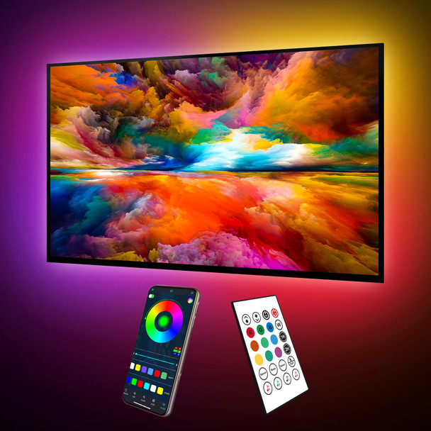 Maylit Icrgb Tv Led Backlight 18Ft Bluetooth Led Lights For Tv 75-85In Usb Powered Tv Lights Kit With Remote And App Control Music Sync Color Change With Tv Sound Bias Lighting For Hdtv Room Decor Maylit Icrgb Tv Led Backlight 18Ft Bluetooth Led Lights For Tv 75-85In Usb Powered Tv Lights Kit With Remote And App Control Music Sync Color Change With Tv Sound Bias Lighting For Hdtv Room Decor