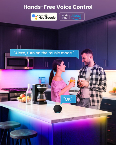 Pak 26.25Ft Rgb+Ic Led Strip Lights For 75-100 Inch Tv Backlight Behind Tv With Music Sync Bluetooth App & Voice Control 44 Scene Modes Ambient Lighting For Gaming Bedroom Living Room Mood Lighting Pak 26.25Ft Rgb+Ic Led Strip Lights For 75-100 Inch Tv Backlight Behind Tv With Music Sync Bluetooth App & Voice Control 44 Scene Modes Ambient Lighting For Gaming Bedroom Living Room Mood Lighting