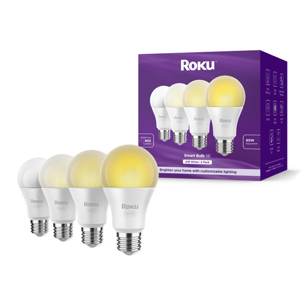 Roku Smart Light Bulbs (Color 2-Pack) - Dimmable A19 Color Lightbulbs With Adjustable Brightness & Temperature - Wifi Smart Bulbs Works Voice Alexa & Google Assistant - Smart Home Products Roku Smart Light Bulbs (Color 2-Pack) - Dimmable A19 Color Lightbulbs With Adjustable Brightness & Temperature - Wifi Smart Bulbs Works Voice Alexa & Google Assistant - Smart Home Products