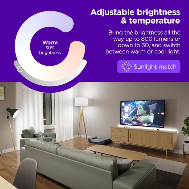 Roku Smart Light Bulbs (Color 2-Pack) - Dimmable A19 Color Lightbulbs With Adjustable Brightness & Temperature - Wifi Smart Bulbs Works Voice Alexa & Google Assistant - Smart Home Products Roku Smart Light Bulbs (Color 2-Pack) - Dimmable A19 Color Lightbulbs With Adjustable Brightness & Temperature - Wifi Smart Bulbs Works Voice Alexa & Google Assistant - Smart Home Products