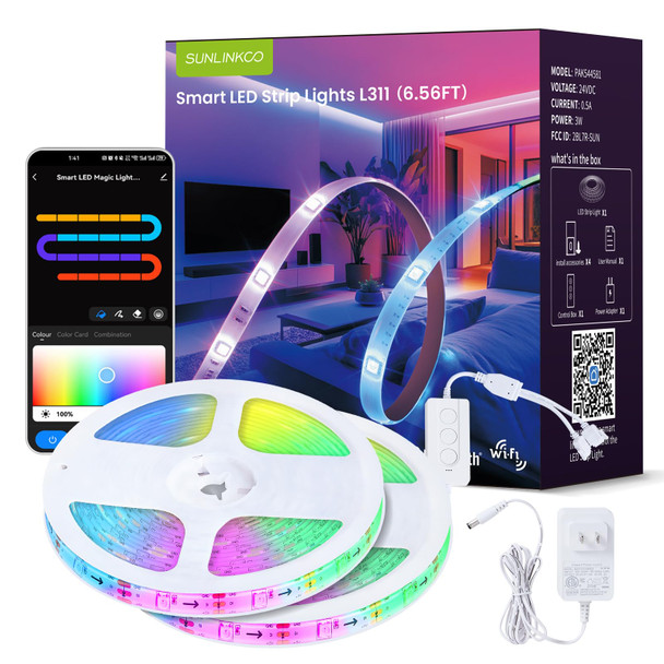 Sunlinkco Rgb+Ic Led Strip Lights Smart Led Light For Bedroom Color Changing Led Strips With 44 Scene Modes Segmented Control For Bedroom Home Tv Wall Décor Party Festival Gathering Sunlinkco Rgb+Ic Led Strip Lights Smart Led Light For Bedroom Color Changing Led Strips With 44 Scene Modes Segmented Control For Bedroom Home Tv Wall Décor Party Festival Gathering