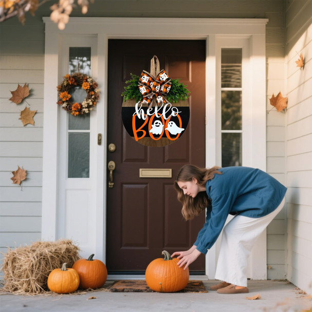 Halloween Door Hanger Sign Decorations, Cute Ghost Welcome Wood Wreaths Decor for Front Door Farmhouse Porch Wall Decor Outdoor (Halloween Ghost) Halloween Door Hanger Sign Decorations, Cute Ghost Welcome Wood Wreaths Decor for Front Door Farmhouse Porch Wall Decor Outdoor (Halloween Ghost)