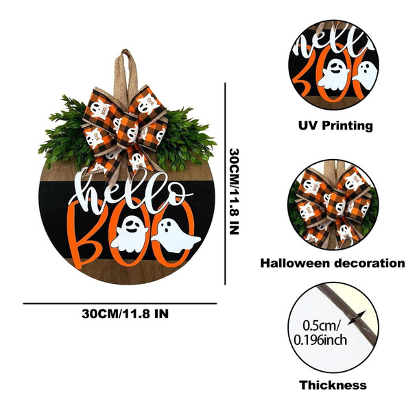 Halloween Door Hanger Sign Decorations, Cute Ghost Welcome Wood Wreaths Decor for Front Door Farmhouse Porch Wall Decor Outdoor (Halloween Ghost) Halloween Door Hanger Sign Decorations, Cute Ghost Welcome Wood Wreaths Decor for Front Door Farmhouse Porch Wall Decor Outdoor (Halloween Ghost)