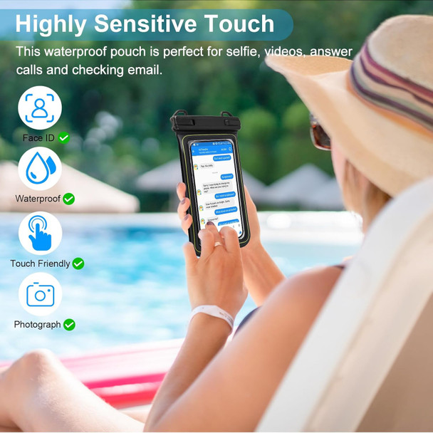 Waterproof Phone Pouch Floating, IP68 Waterproof Phone Case for iPhone 16 Pro 15 14 13 12 11 Pro Max Samsung Google, Dry Bag with Adjustable Lanyard, Up to 6.7'' Black Waterproof Phone Pouch Floating, IP68 Waterproof Phone Case for iPhone 16 Pro 15 14 13 12 11 Pro Max Samsung Google, Dry Bag with Adjustable Lanyard, Up to 6.7'' Black