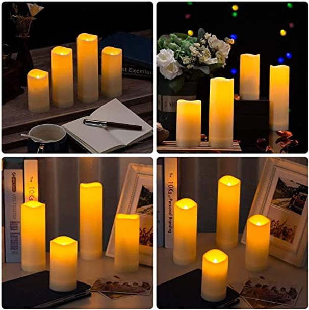 Aamdkcyu Flameless Candles With Remote & 2/4/6/8H Timers Outdoor Indoor Waterproof Remote Candles Battery Operated Electric Led Candles 12Pcs For Home/Wedding Decor (D 2.2'' X H 4'' 5'' 6'' 7'')