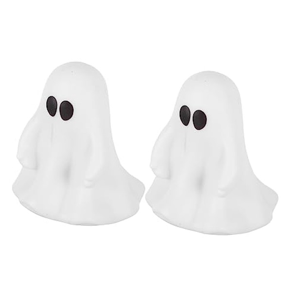 Abaodam 2Pcs Ghost Night Light Color Changing Light Halloween Props Night Lamp Decoration Mini Decor Halloween Ghost Lamps Shine Statue White Resin