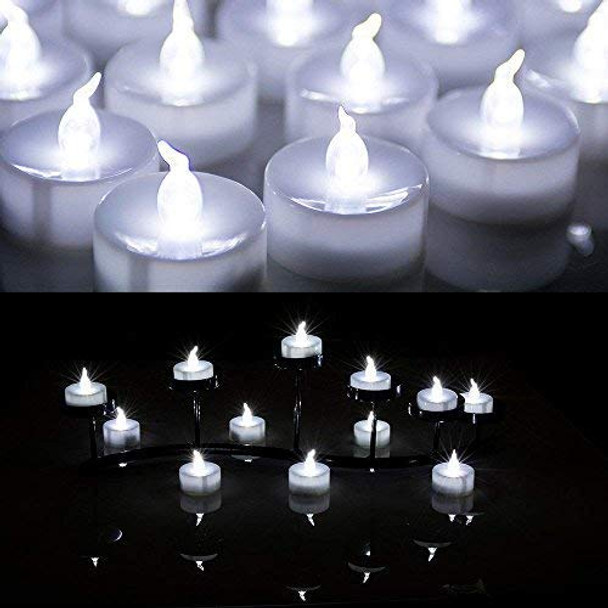 Agptek 24 Pcs Led Tealights Battery-Operated Flameless Candles Lights For Wedding Birthday Party - White