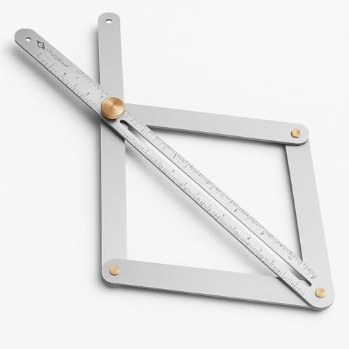 Aisikoo Aluminum Alloy Corner Angle Finder - Bevel Corner Protractor Measurement Template - Miter Saw Protractor With Scale S For Dad Father'S Day