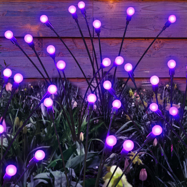 Aleney 2 Pack Solar Garden Swaying Lights Wind-Activated Outdoor Lights Outdoor Pathway Decoration Warm White