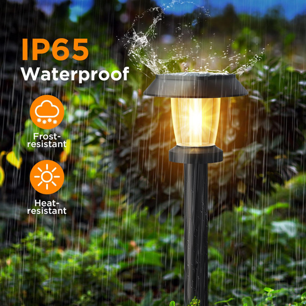 Alepod Solar Pathway Lights Outdoor - 12 Pack Solar Powered Garden Lights Waterproof Decor Landscape Lighting With Three Lighting Modes For Yard Lawn Walkway Driveway Warm White