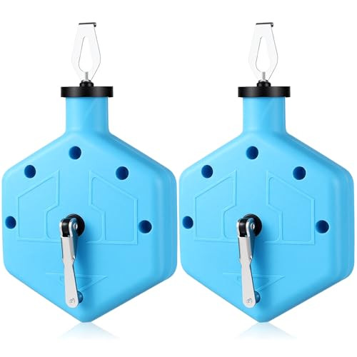 Amazingspark 2 Pcs Chalk Line Tool 100 Ft Portable Chalk Line Reel Box With Pp Case For Building Construction Wood Working Decoration Brick Layer Drawing Straight (Orange)