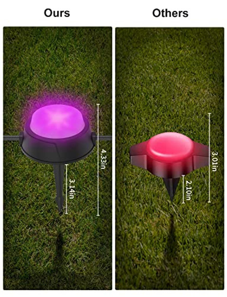 Appeck Outdoor Ground Lights 26 Pack 59Ft Smart Rgbw+Ic Pathway Lights Wired Ip65 Waterproof Landscape Lighting With Alexa App Control Walkway Lights For Garden Yard Patio Lawn Decor