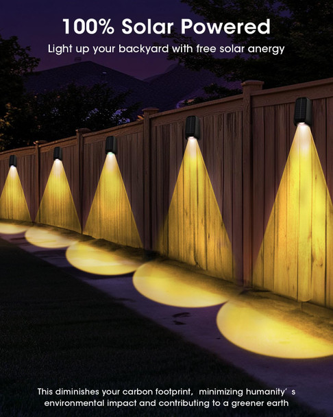 Artcool 6 Pack Brighter Solar Fence Lightsfence Lights Solar Powereddeck Light Outdoor Waterproofdusk To Dawn Step Light For/Wall/Step/Patio/Garage/Yard