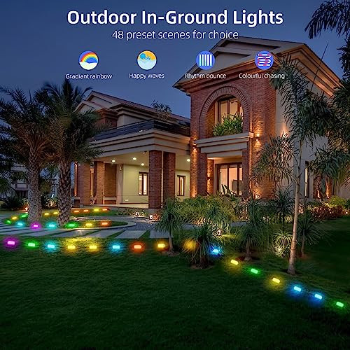Bason Lighting Bason Lighting Smart Outdoor In-Ground Lights Ip65 24V Voltage Pathway Lights 20 Pack App Control Walkway Lights For Garden Lawn With 48 Scene Modes With Music Sync
