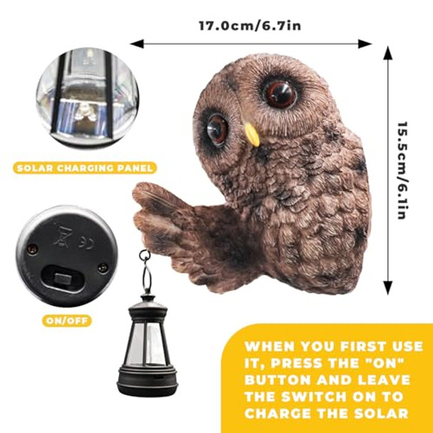 Bingegepet Solar Light Garden Owl Tree Hugger Outdoor Owl Decor For Trees Yards Gardens Perfect Garden Sculpture Ornament