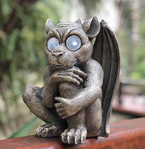 Bo-Toys Solar Powered Gargoyle Outdoor Led Garden Light Decor