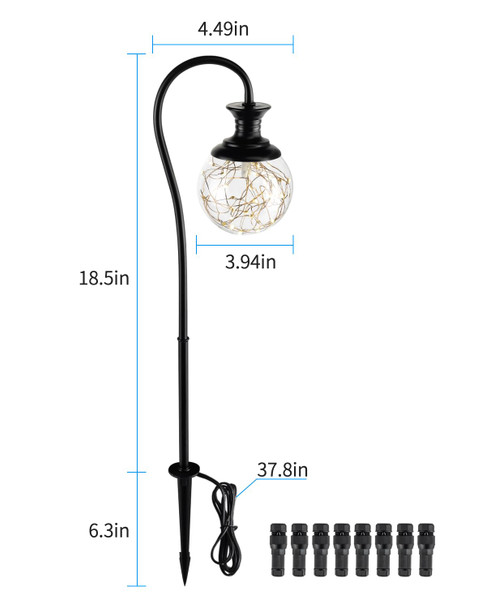 Btnhplite Low Voltage Globe Garden Lights Landscape Lighting Low Volt Glass Pathway Lights Decroative Led Path Lighting For Path Patio Yard Walkway 12-24V Ac/Dc Corded Waterproof 2.5W 136Lm