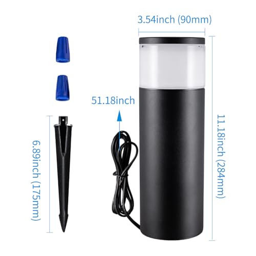 Btnhplite 5Cct Low Voltage Bollard Pathway Lights 4.5W 320Lm 12-24V Ac/Dc Aluminum Waterproof Outdoor Landscape Cylinder Path Light Glass Head 4Ft Corded With Ip65 Wire Nuts 4Pack 1800/2200/2700/4000/5000K