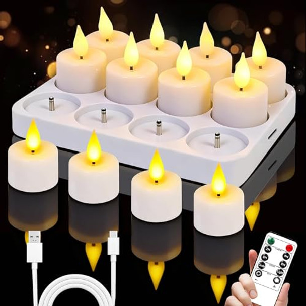 Buaszay 12 Pcs Floating Candles With Wand Remote Kit Battery Operated Warm Light Flameless Led Taper Candles Flickering Floating Lights Magic Hanging Candle Lights Decoration For Halloween Christmas Party
