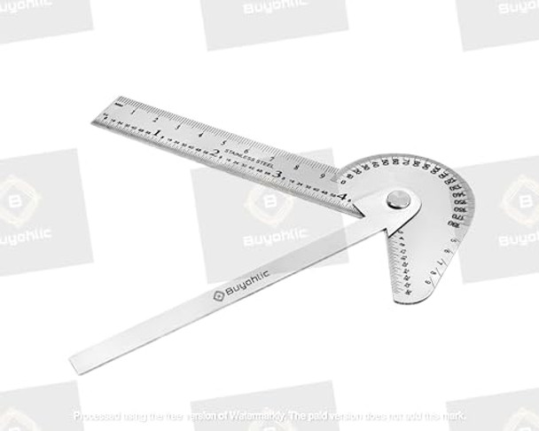 Buyohlic Multi Purpose Protractor Square Rule Centre Finder Drill Point Gauge Hand Tools