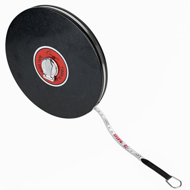 Champion Sports Closed Reel Measure Tape 250 Ft 75 M - Sturdy Measuring Tapes With Hand Crank For Track And Field Long Jump Landscaping - Durable Dual-Sided Measuring Reel With Feet And Meters