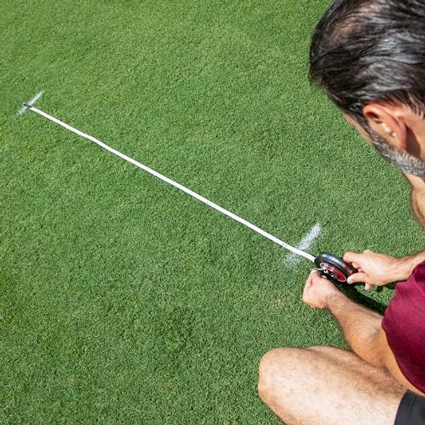 Champion Sports Closed Reel Measure Tape 250 Ft 75 M - Sturdy Measuring Tapes With Hand Crank For Track And Field Long Jump Landscaping - Durable Dual-Sided Measuring Reel With Feet And Meters