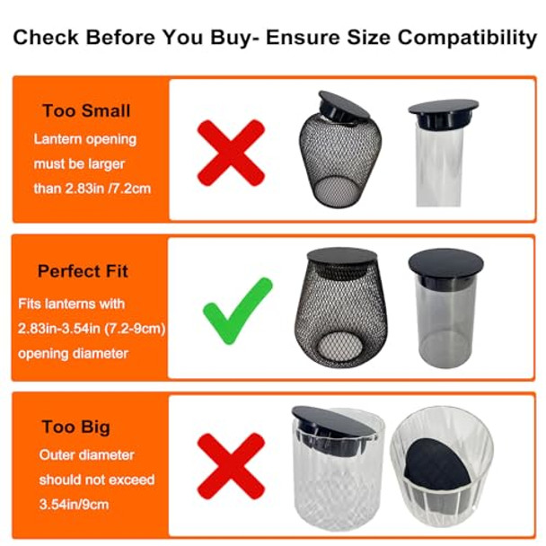 Chic Origins 2 Pack Solar Light Replacement Top 3.7" Waterproof Lantern Lids With 50Lm Warm White Led Solar Light Accessory For Diy Outdoor Hanging Lanterns Garden Pathway Yard Decor