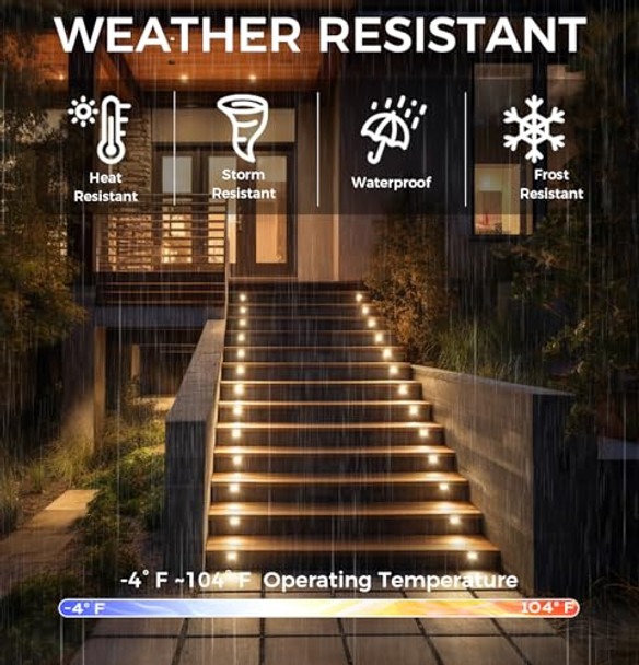 Cloudy Bay 120V Dimmable Led Indoor Outdoor Step Light3000K Warm White Stair Lightswhite