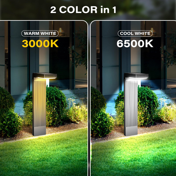 Coxseni Solar Pathway Lights Outdoor 6Pack 2 Color In 1 Motion Sensor Walkway Lights 400Lm With Warm/Cool White 12H Lasting Ip65 Waterproof Solar Landscape Lighting For Garden Yard