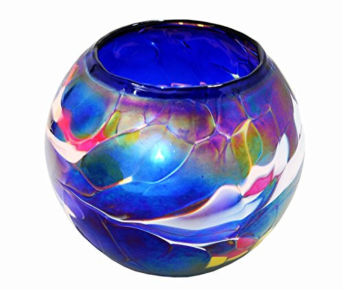 D&J Glassware Friendship Mini Globe Tea Light In A Blue Color