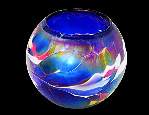D&J Glassware Friendship Mini Globe Tea Light In A Blue Color