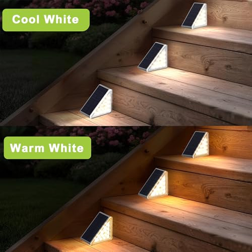 Daminy Solar Step Light For Outside2Cct(Warm & Cool)2 Lighting Modes Stair Light Outdoor Waterproof Ip65Solar Deck Light For Stepsstairsdeckyardpatioporch And Front Door6 Pack