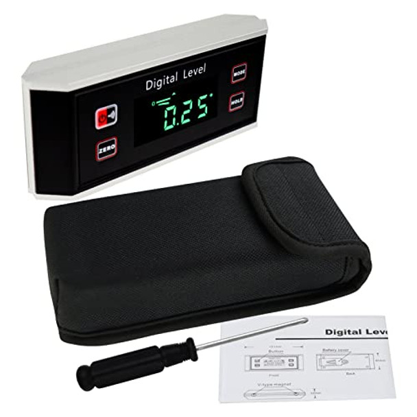 Danoplus Digital Electronic Inclinometer Angle Gauge Finder Protractor Level V-Groove Magnetic Base Ip65 0360 Degrees Automatic Digital Display Inversion