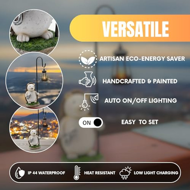 Dcmkimilv Solar Garden Outdoor Hedgehog Statues Decor Lights S For Mom Artful Figurine Light Décor For Patio & Lawn - Waterproof Decorative Decent Housewarming