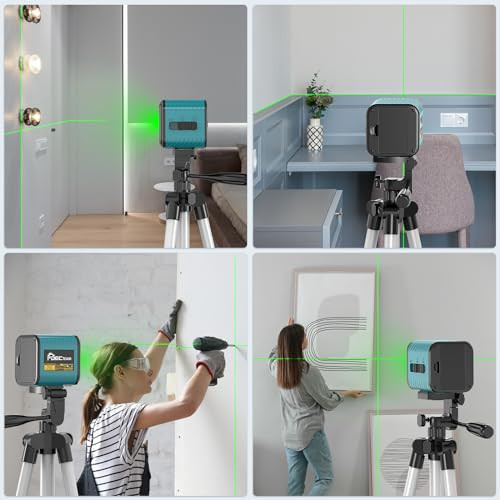 Decteam Green Laser Level With Tripod 100Ft Self-Leveling Green Beam Precision Crosshair Laser Suitable For Home Decoration Diy Picture Hanging Tiling