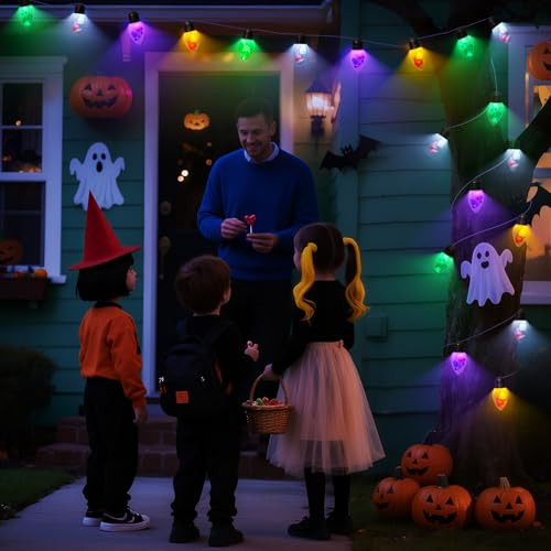 Demelee 17Ft Halloween String Lights With Removable Figurines 20 Led Battery Powered 8 Lighting Modes Waterproof Fairy Lights For Party Haunted House Porch Yard Outdoor & Indoor Decor