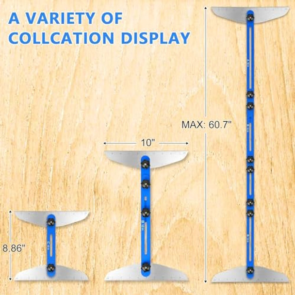 Diyarea Stair Tread Template Tool Aluminum Alloy Stair Tread Tool Jig Stair Measuring Tool Adjustable Stair Tread Gauge Shelf Scribe Layout Tool For Stairs Risers And Cutting Drywall (8.86''-60.70'')