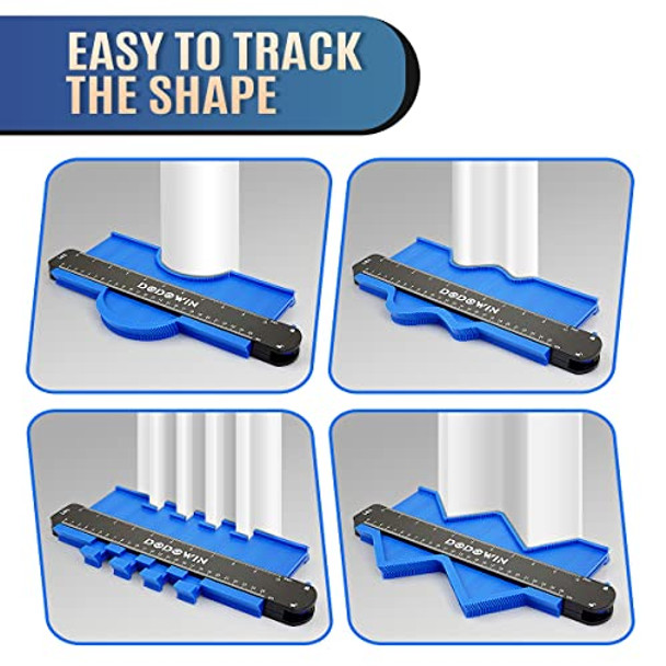 Dodowin Contour Gauge 2 Pieces S For Men Husband Dad Him Profile Outline Shape Duplicator For Tile Laying Carpenter Woodworking Tools For Flooring Anniversary Birthday  Ldea Home Gadget