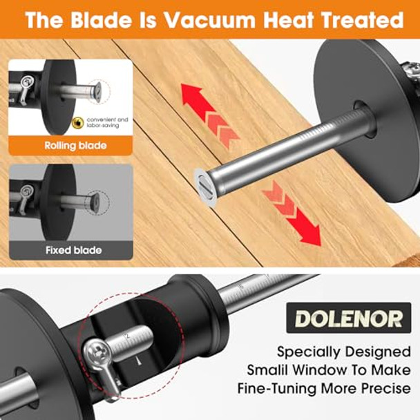 Dolenor Wheel Marking Gauge Knife Woodworking Scribe Tool Woodworking Adjustable 0-12Cm Aluminum & Brass Options For Parallel Lines Dovetail Joints & Professional Carpentry (Brass With Fine Adjustment)