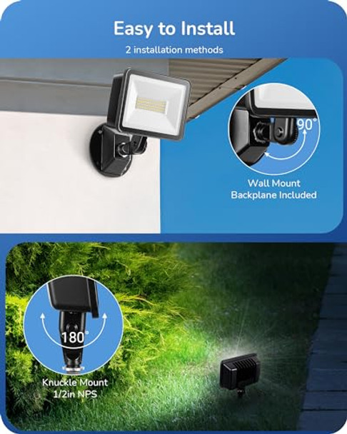 Edishine 10000Lm Led Flood Light 2 Pack 73W Outdoor Security Light 5000K Daylight White Ip65 Waterproof Flood Lights For Garage Backyard Patio Garden Porch Stair