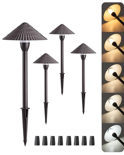 Edishine 5Cct Low Voltage Pathway Lights Wired 2700K/3000K/3500K/4000K/5000K Led Landscape Path Lights 12V 3W 160Lm Waterproof Outdoor Landscape Lighting For Yard Garden Walkway Aluminum 4 Pack